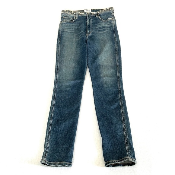 Agolde Roxanne High Rise Studded Skinny Jeans - Picture 4 of 9